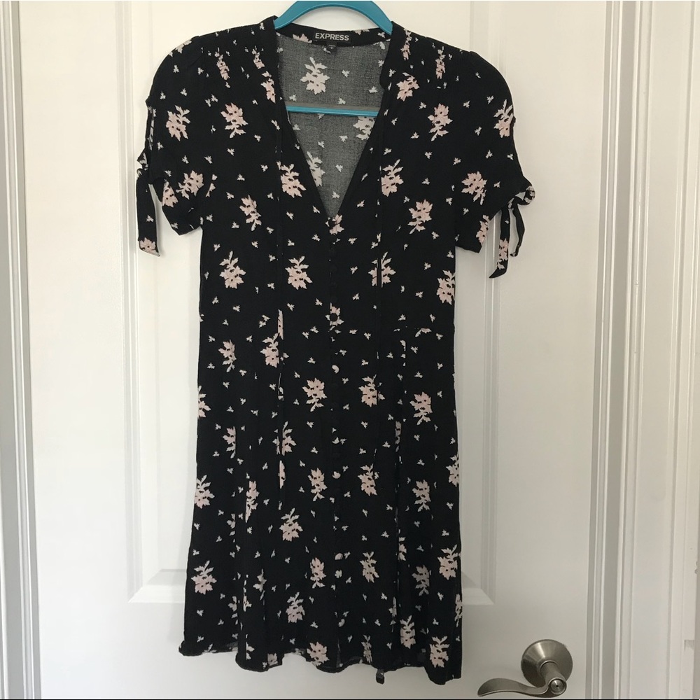 Express black floral dress
